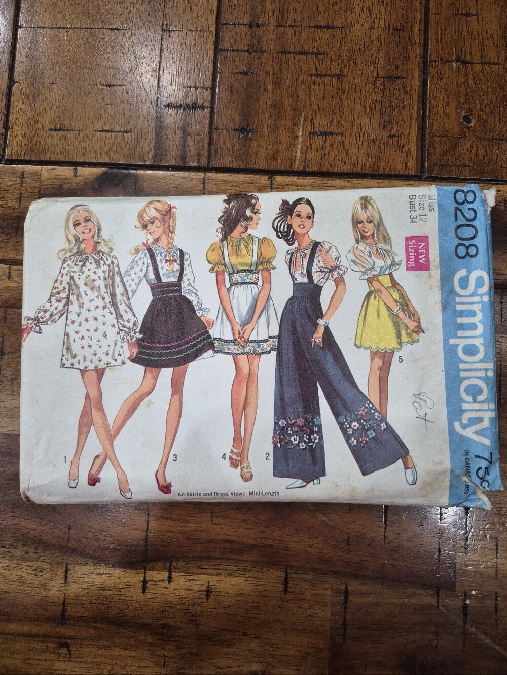 Vintage 1969 Simplicity Sewing Pattern 8208 Dress & Romper Size 12 Cut